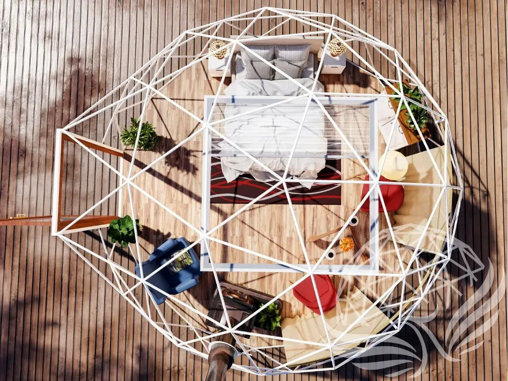 5m glass dome double pane