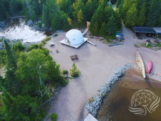 6m glass dome double door